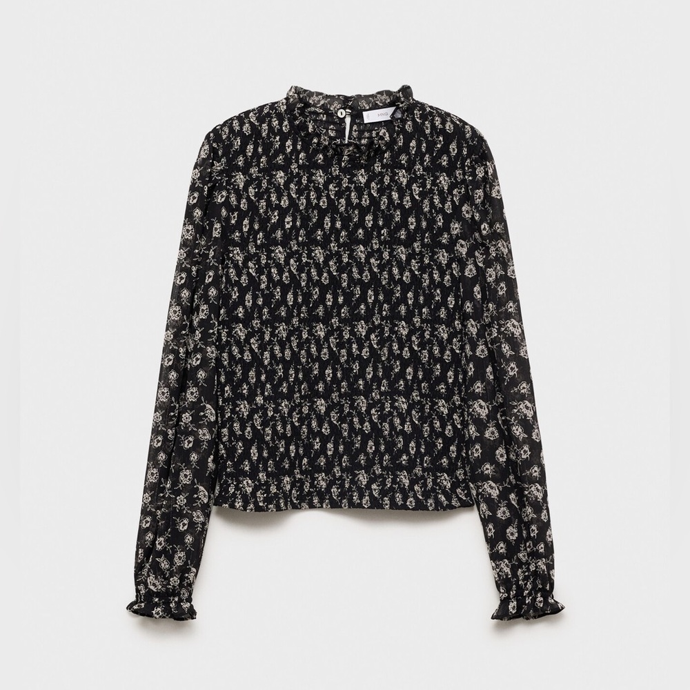 Black Floral Blouse
